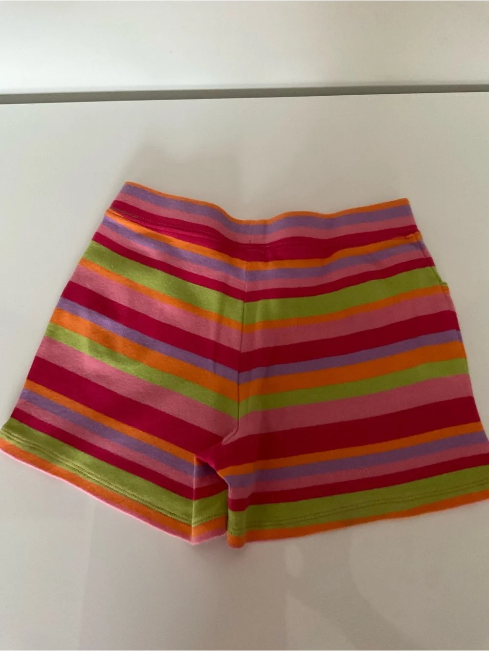 Gymboree Striped Multicolor Girl Stretch Shorts - Pink & Green Size 8